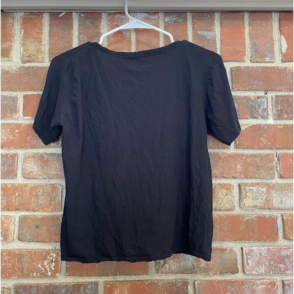 Everlane Women's Black 100% Cotton Deep V-neck Short Sleeve T-Shirt Small - Picture 5 of 10